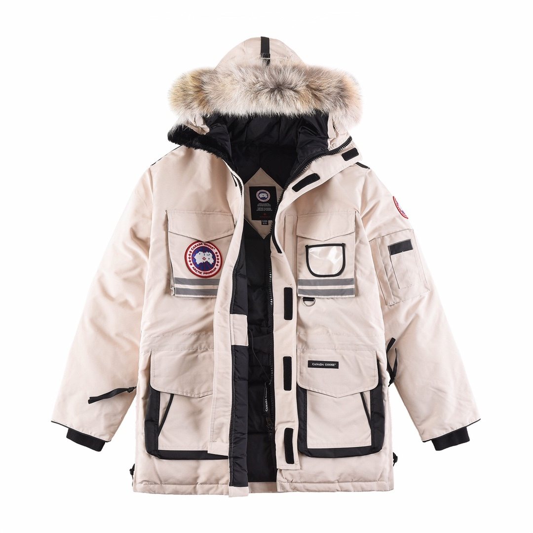 Canada Goose Hooded Long Down Jacket — front