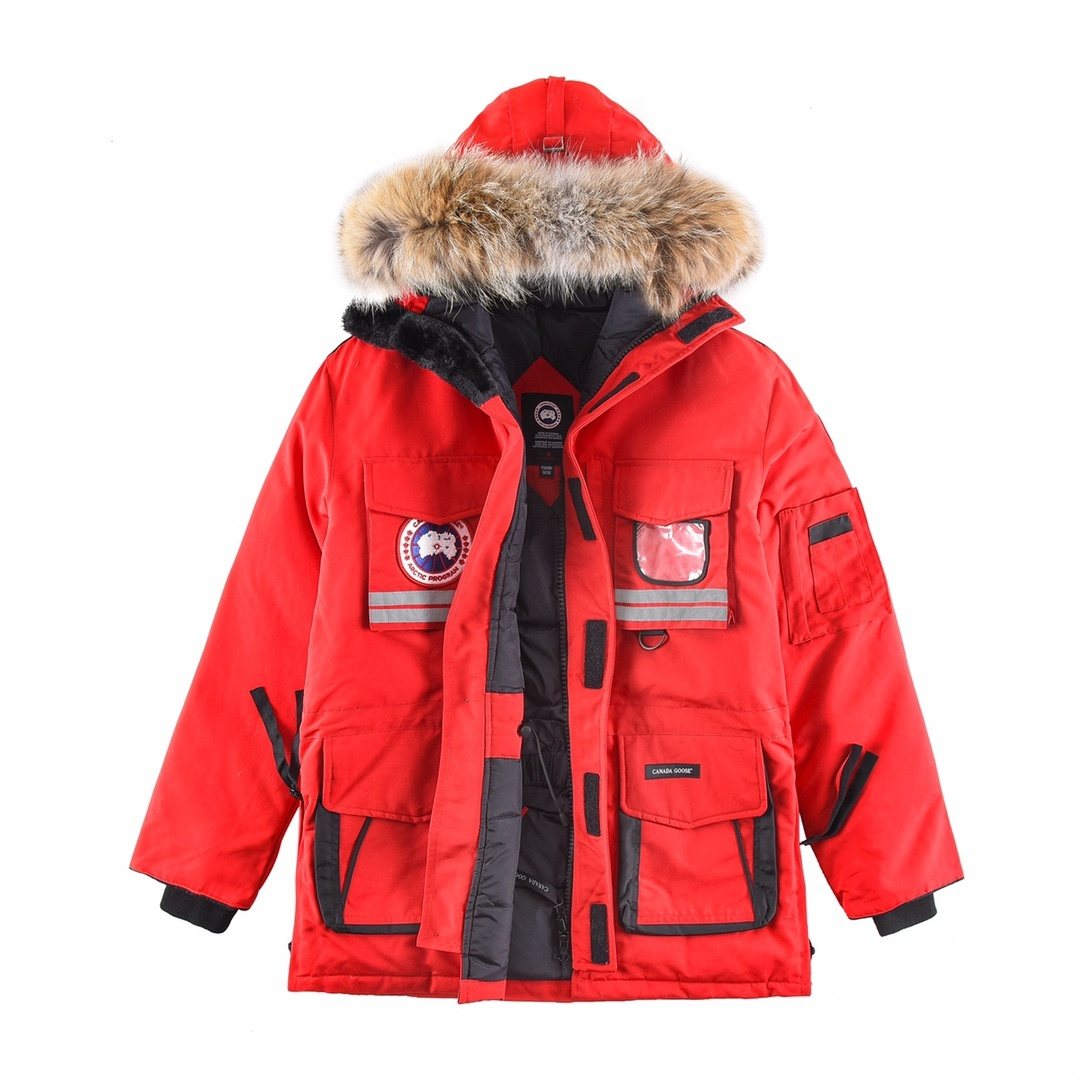 Canada Goose Hooded Long Down Jacket — front