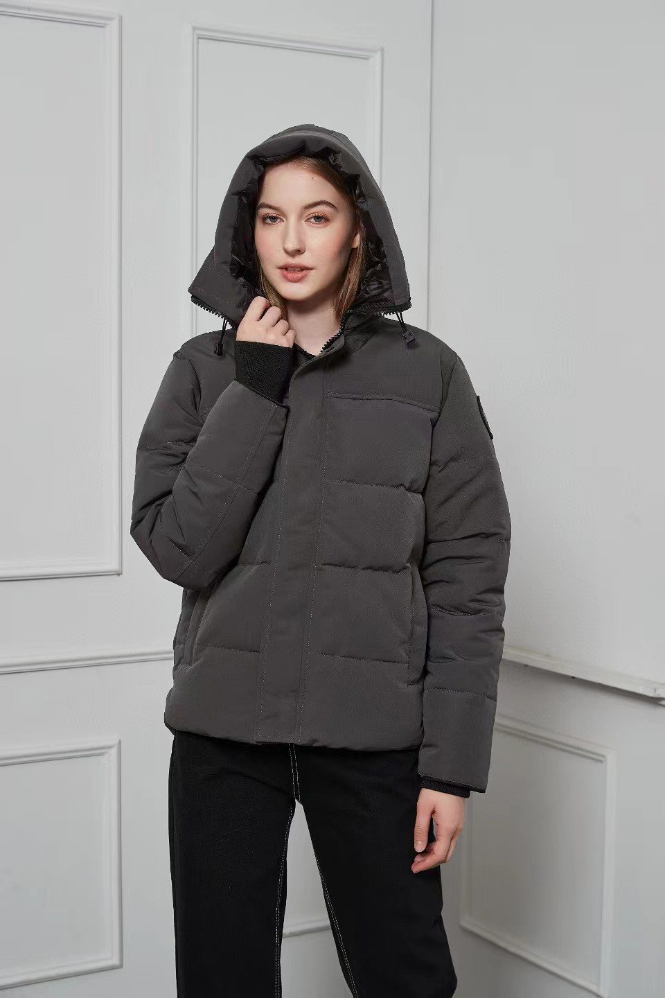 Canada Goose Hooded Quilted Puffer Jacket — model