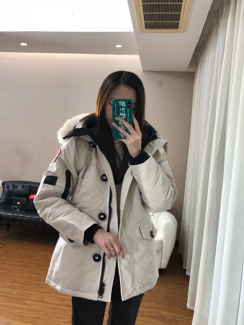 Canada Goose Women's Fur-Trim Hooded Parka Jacket — model