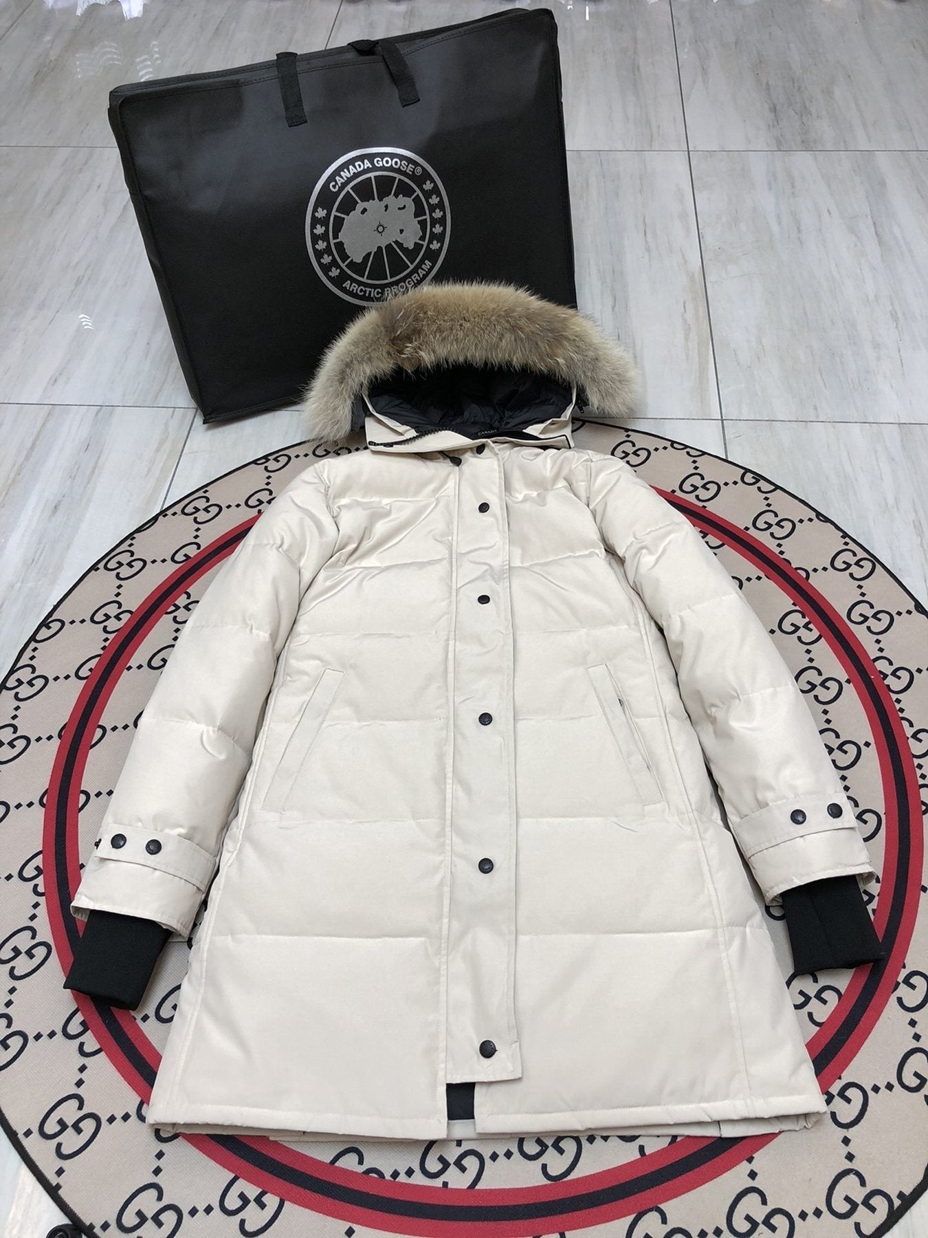 Canada Goose Women's Quilted Long Down Jacket — front