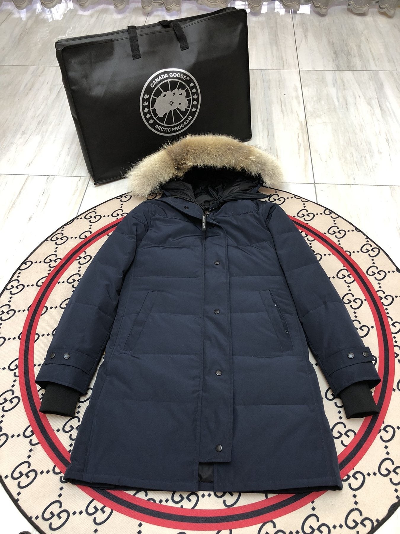 Canada Goose Women's Quilted Long Down Jacket — front