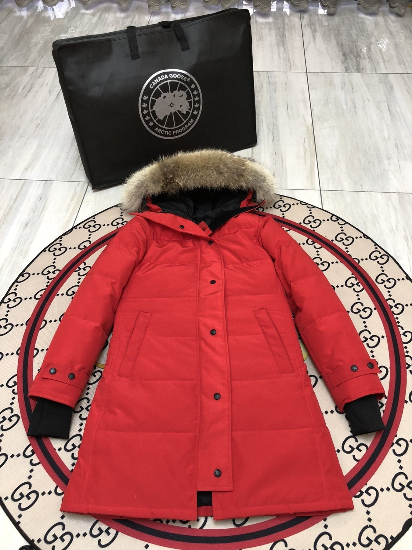 Canada Goose Women's Quilted Long Down Jacket — front