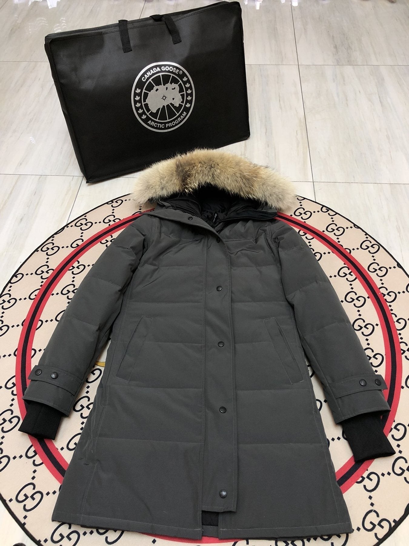 Canada Goose Women's Quilted Long Down Jacket — front