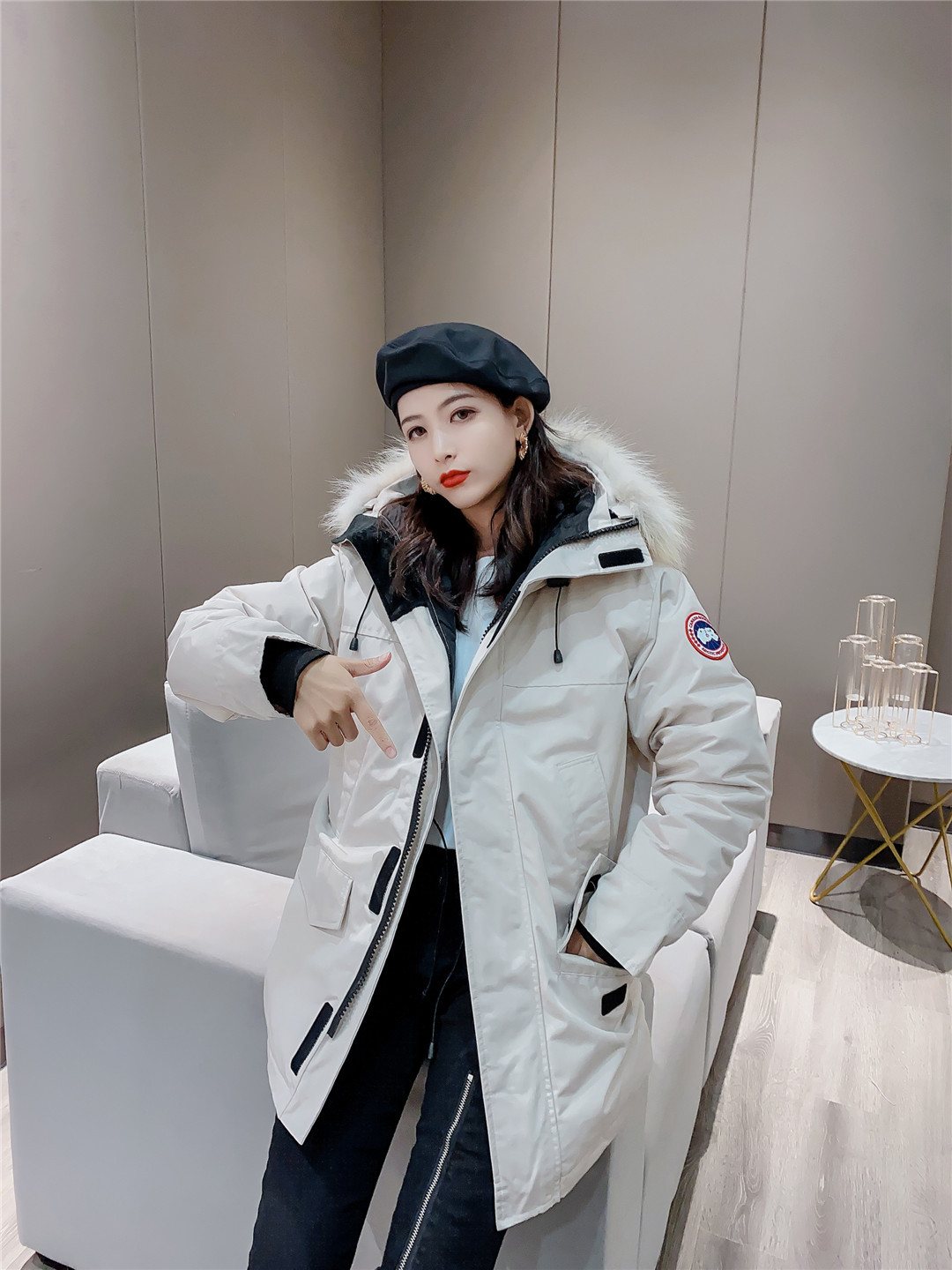 Canada Goose Hooded Puffer Jacket — model