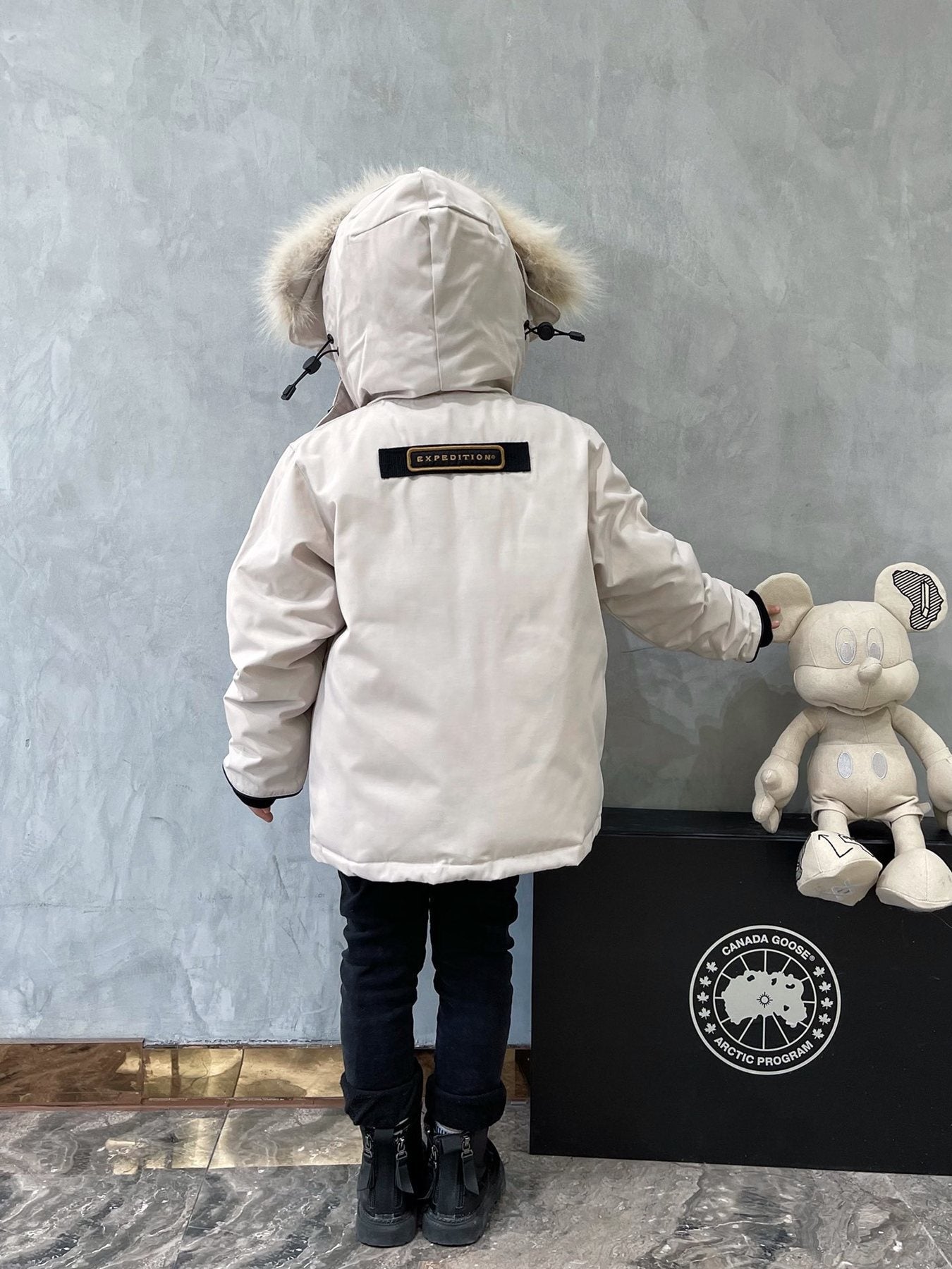 Canada Goose Kids' Fur-Trim Hooded Down Jacket — back