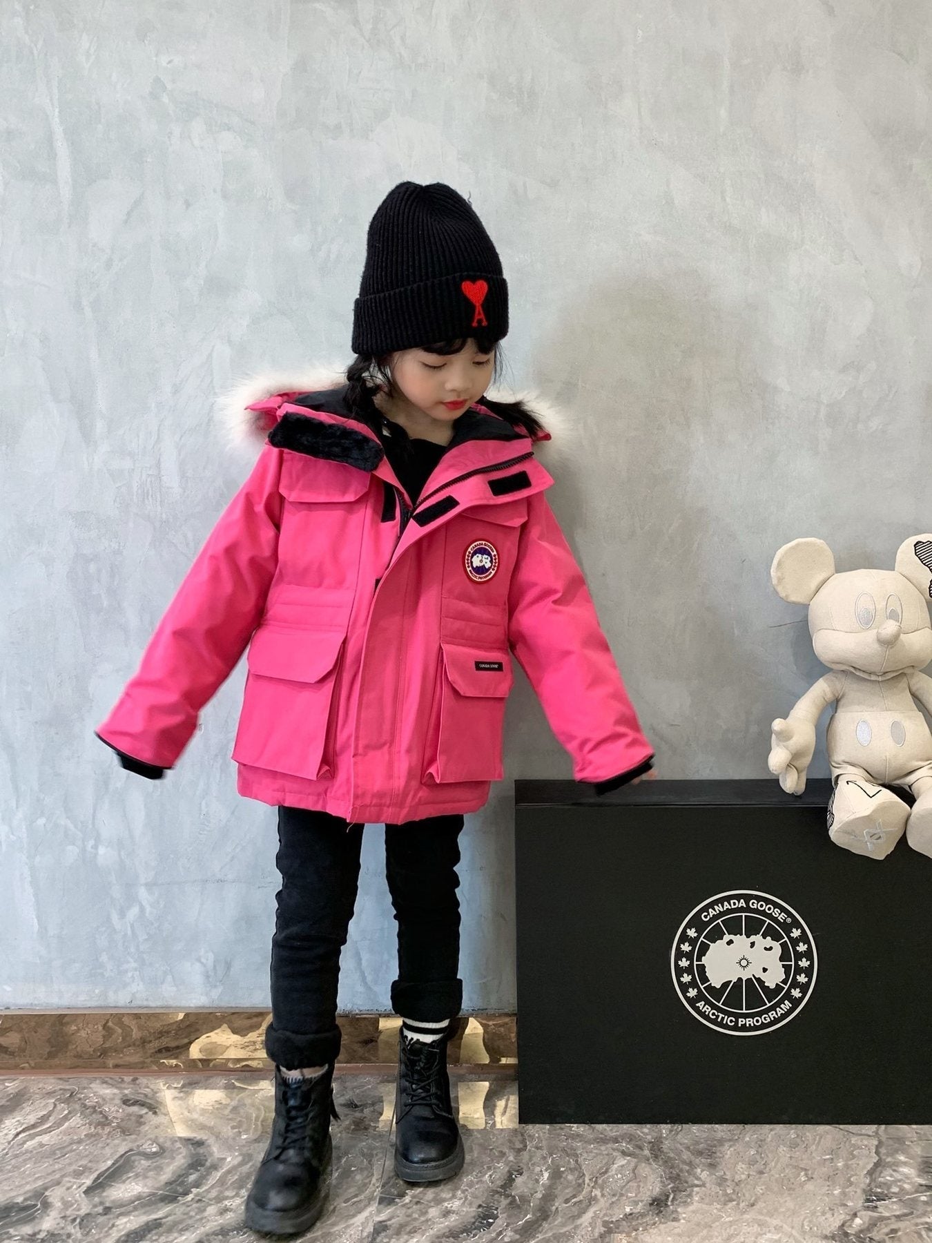 Canada Goose Kids' Fur-Trim Hooded Down Jacket — front