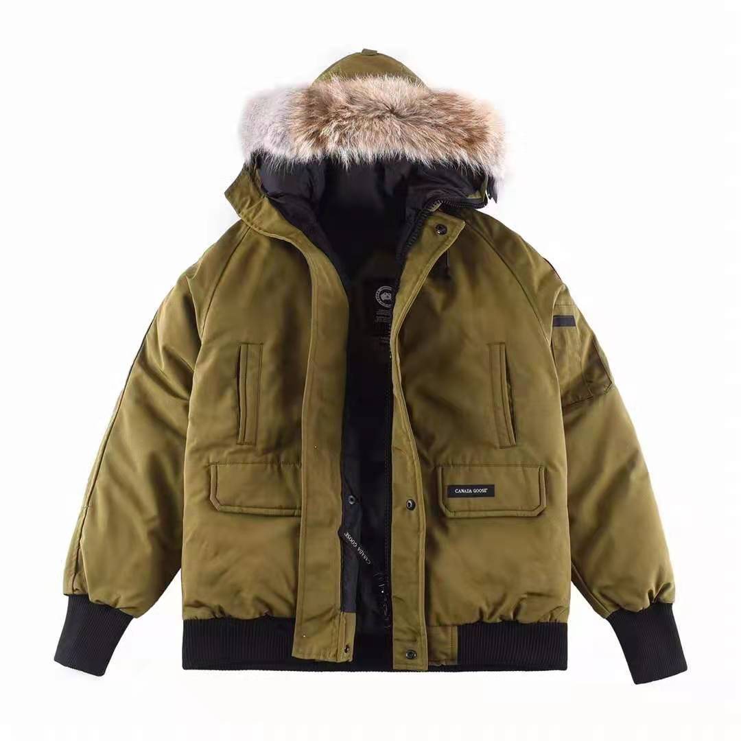 Canada Goose Fur-Trim Hooded Bomber Jacket — front