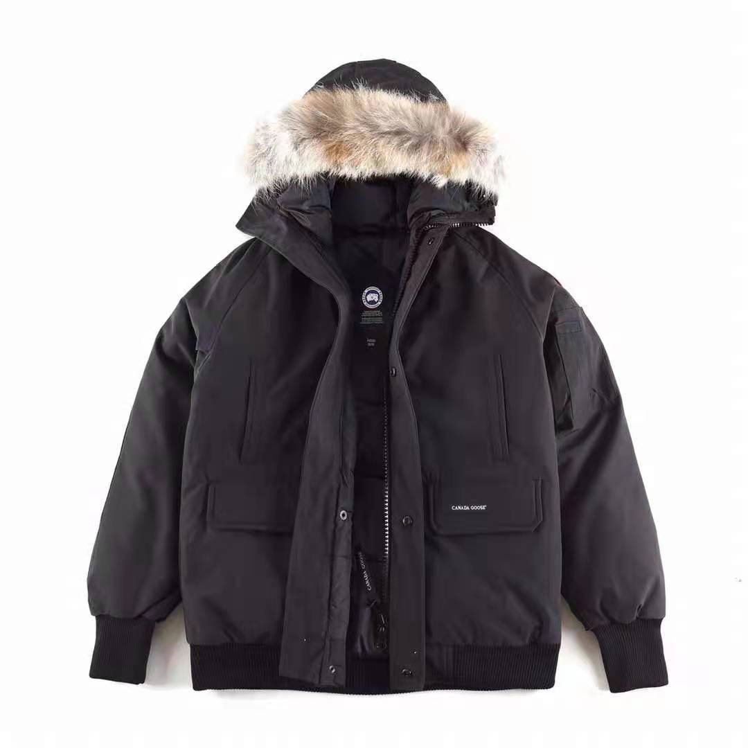 Canada Goose Fur-Trim Hooded Bomber Jacket — front