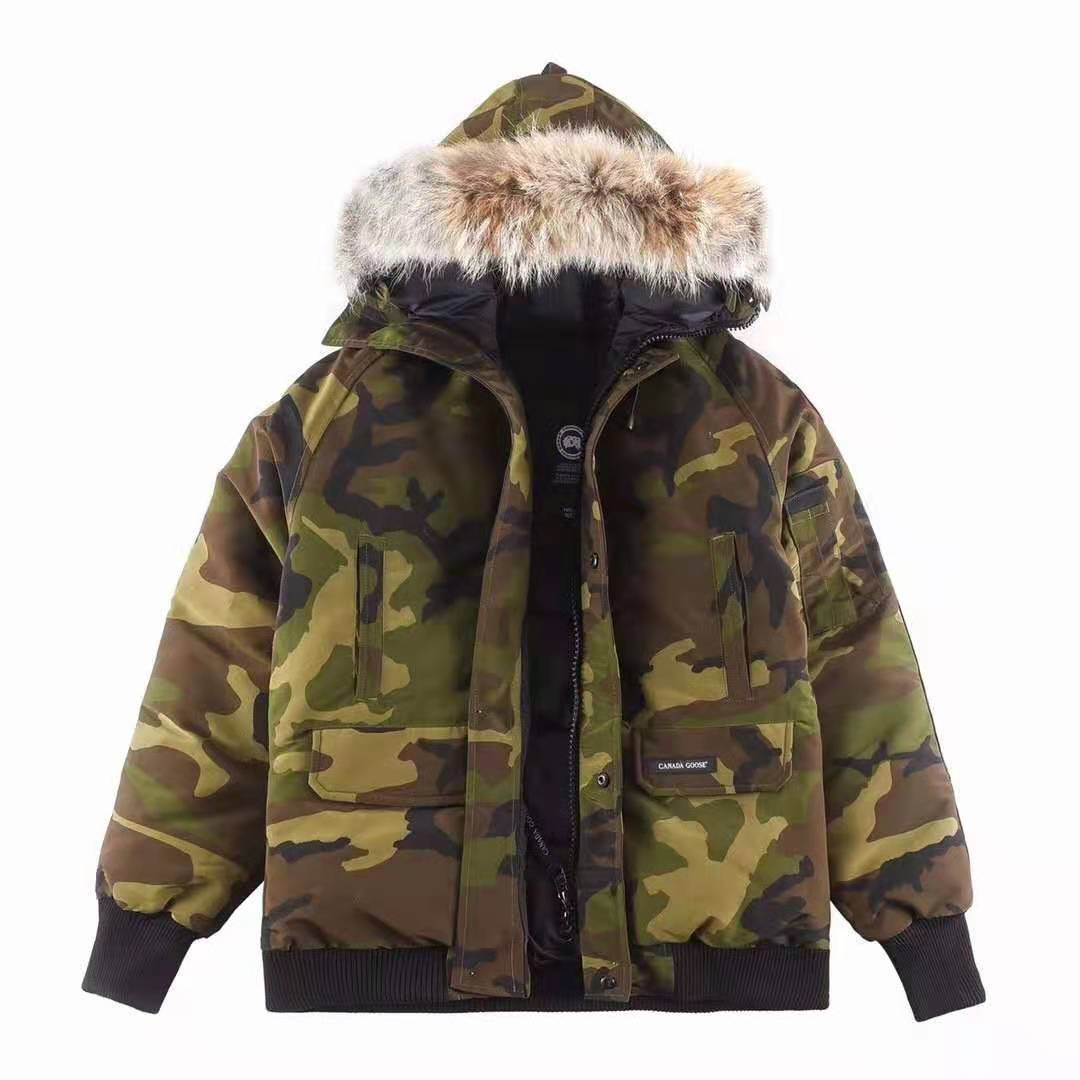 Canada Goose Fur-Trim Hooded Bomber Jacket — front