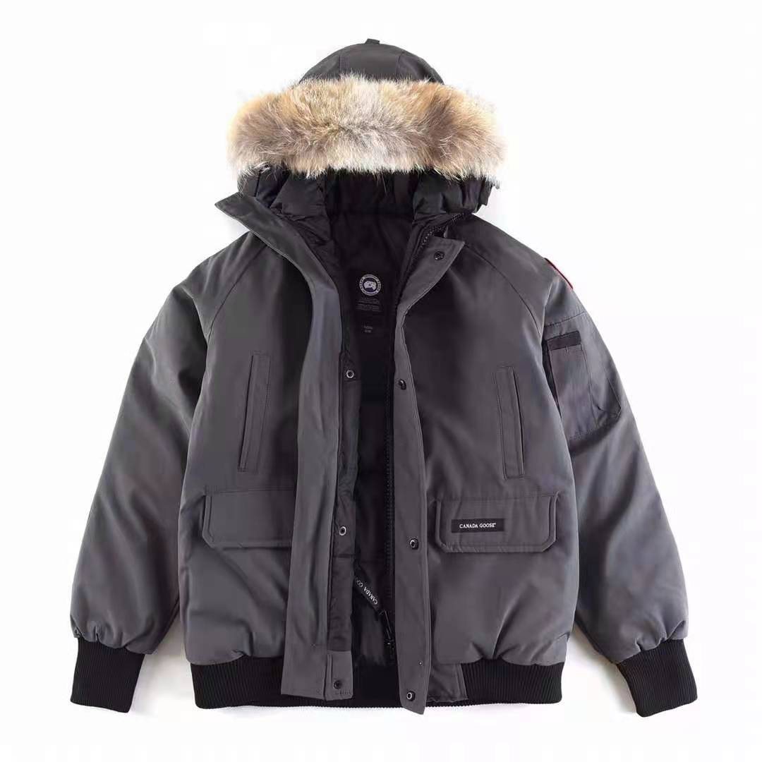 Canada Goose Fur-Trim Hooded Bomber Jacket — front