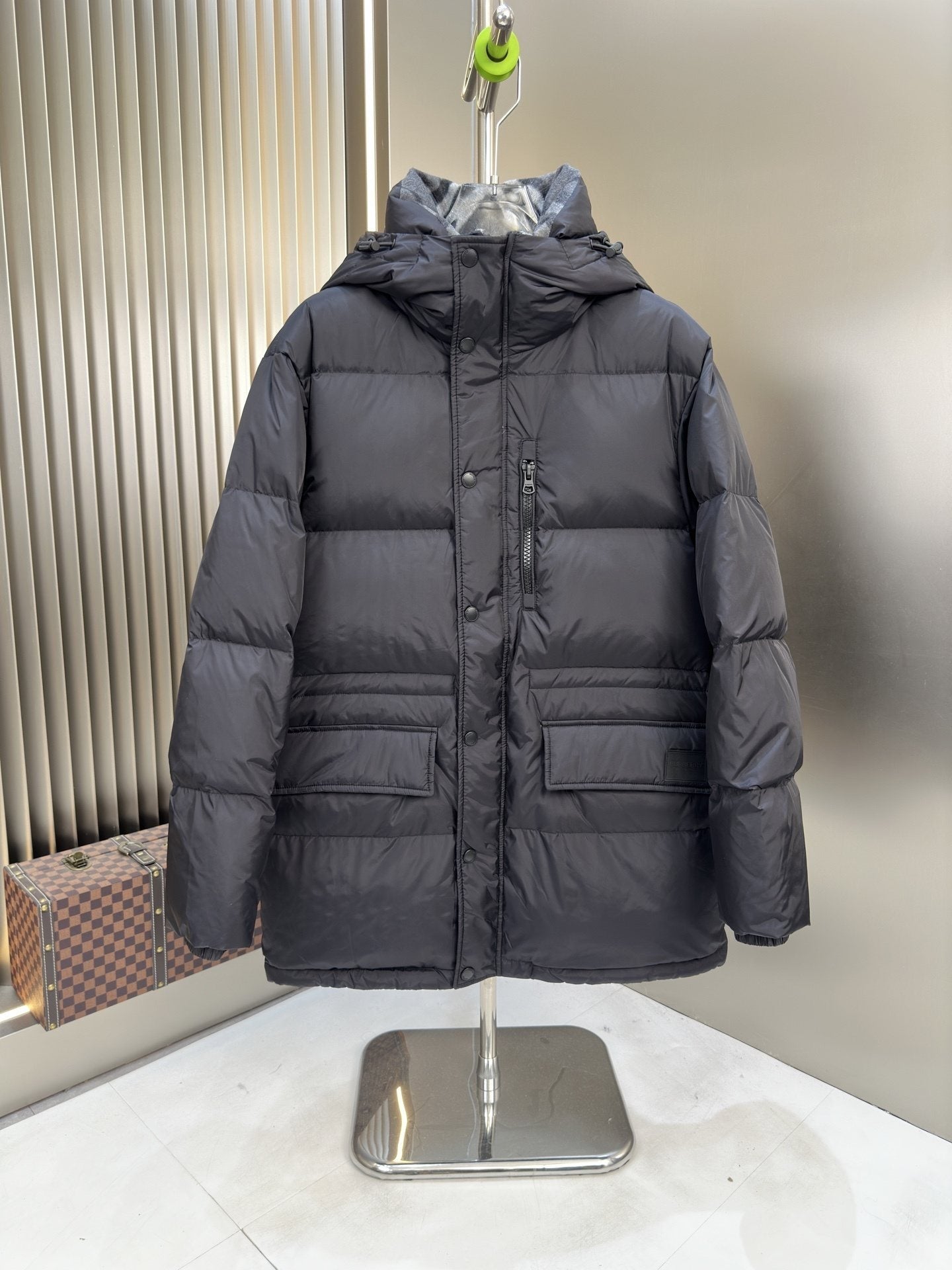 Burberry Black Hooded Quilted Puffer Jacket — hero