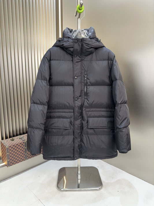 Burberry Black Hooded Quilted Puffer Jacket — hero