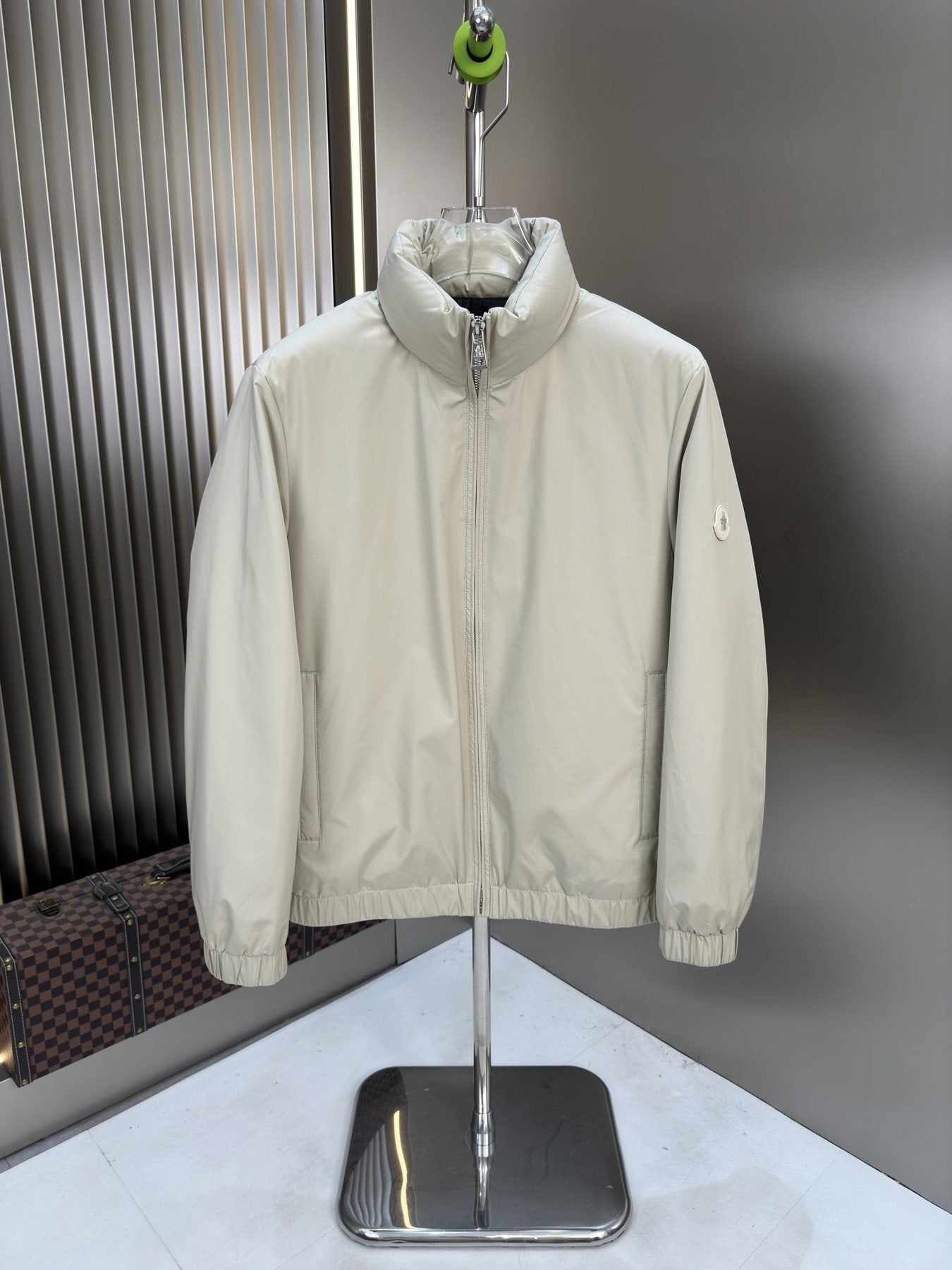 Moncler High-Collar Zip-Front Coat — front