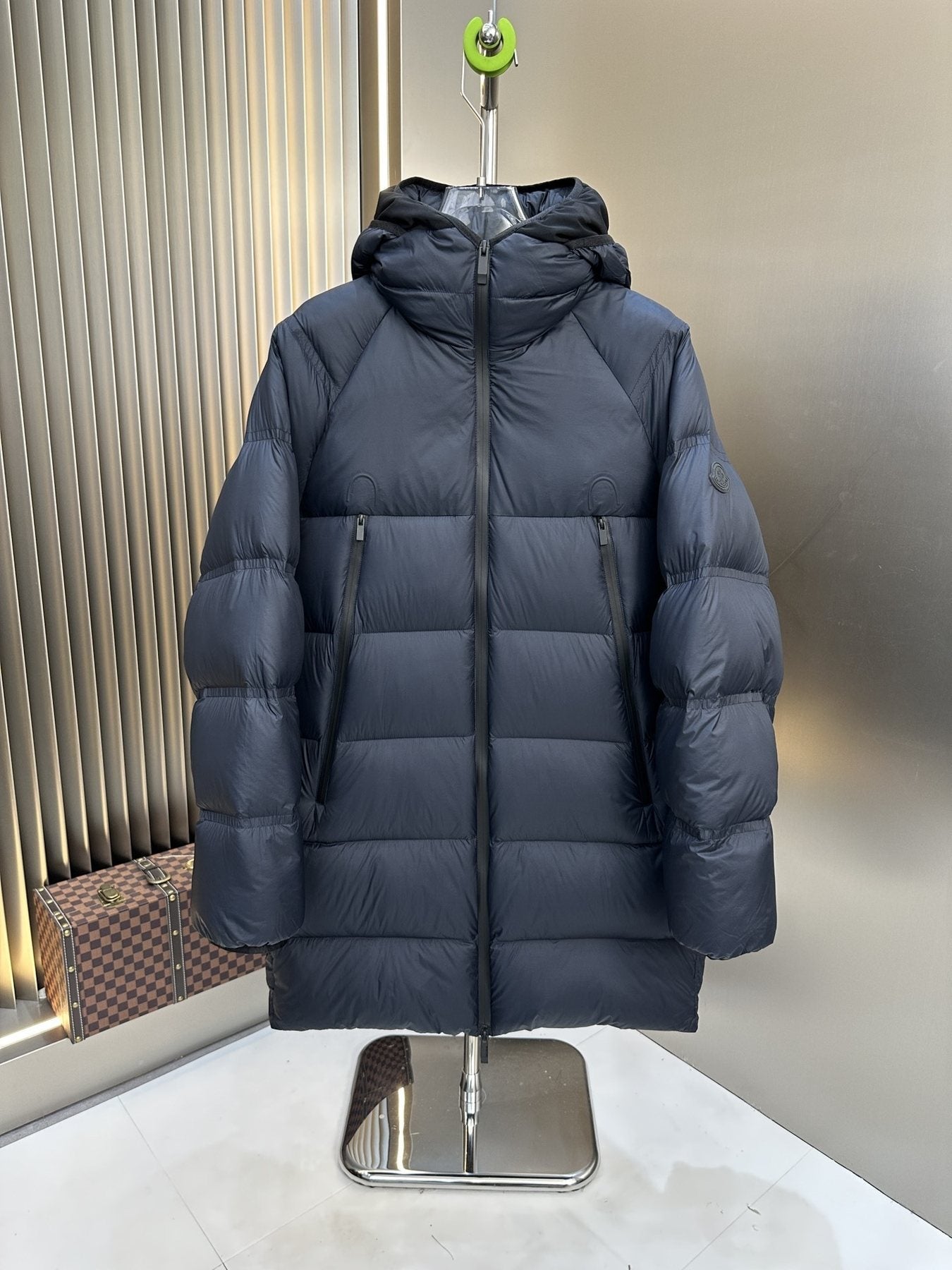 Men Moncler coat Hooded Long Quilted Down Jacket — front