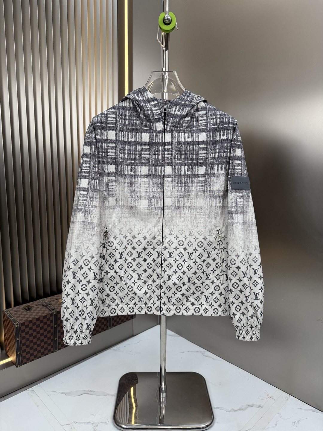 LV Gradient Panel Hooded Jacket — front