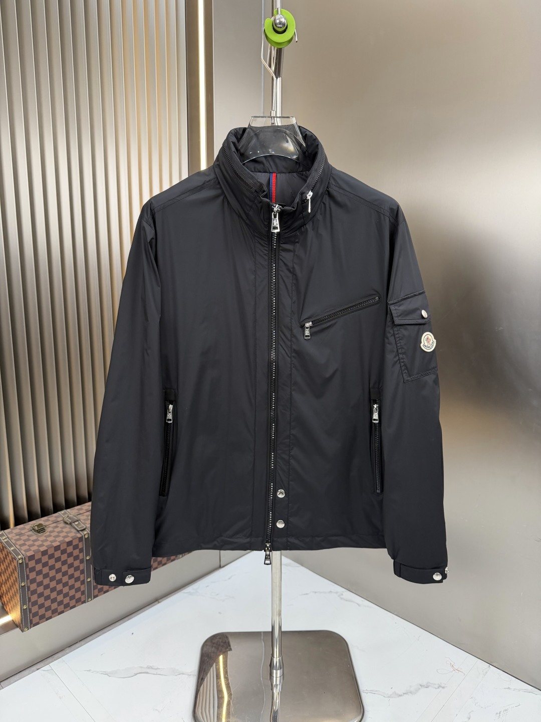 Moncler Black Stand-Collar Utility Jacket — hero