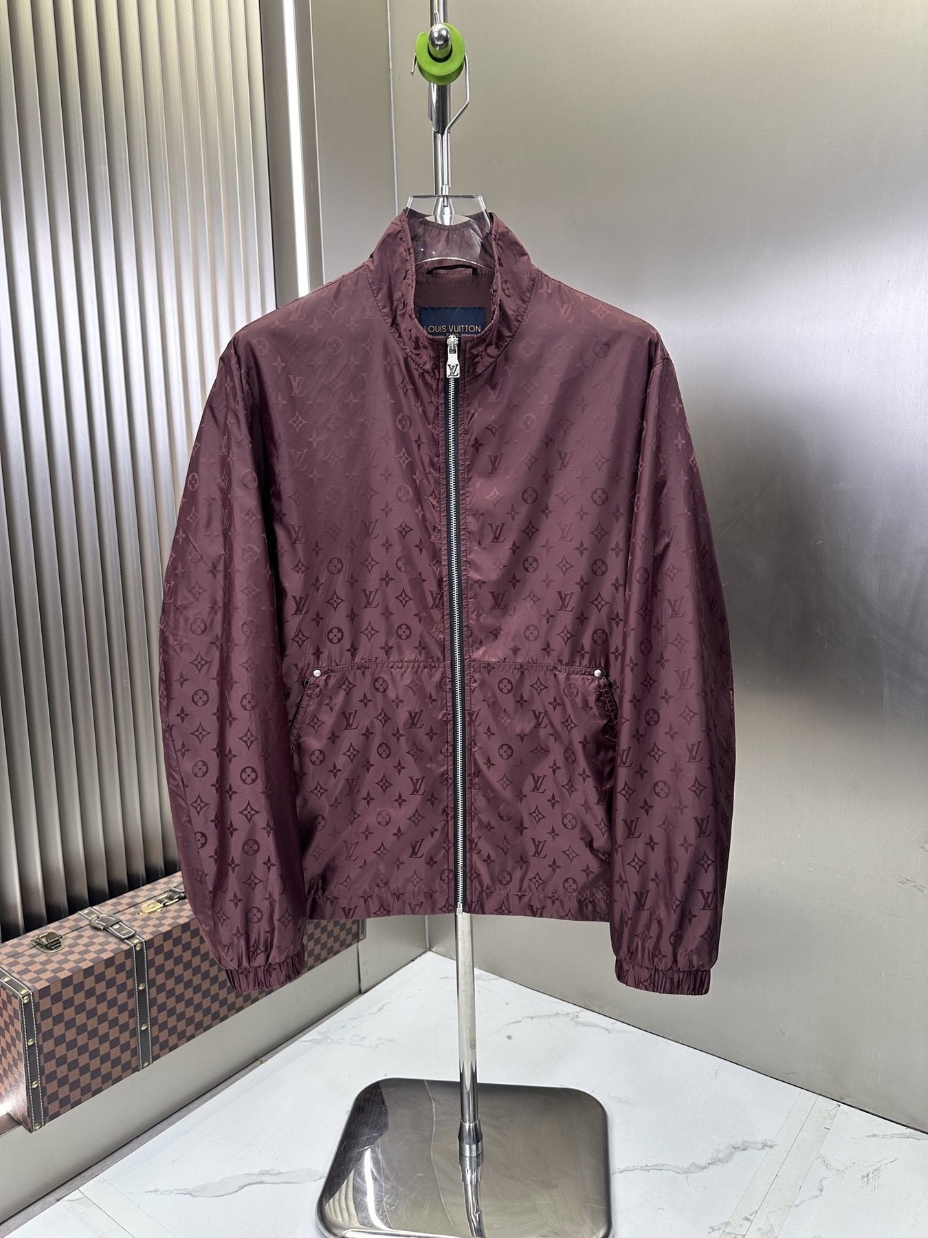 LV All-Over Monogram Zip-Front Jacket — front